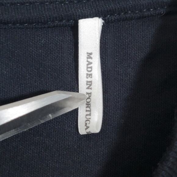 Sandro Black T-shirt Chain Detail Short Sleeve Capsule Wardrobe 100% Cotton Sz 1 - Picture 5 of 11